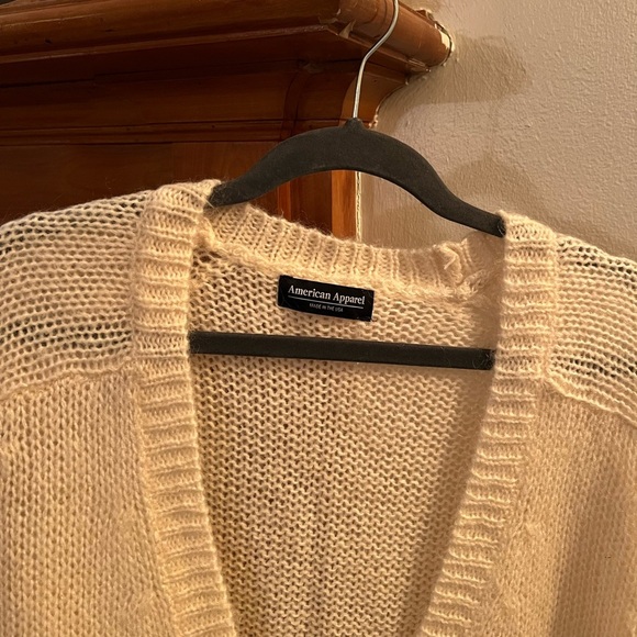 American Apparel Cream Mohair Cardigan - Picture 4 of 9